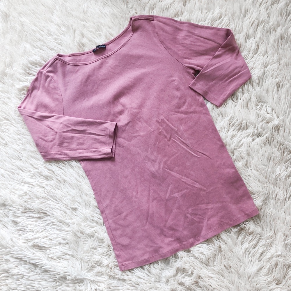 Zara Mid Sleeve Pink Basic Top
